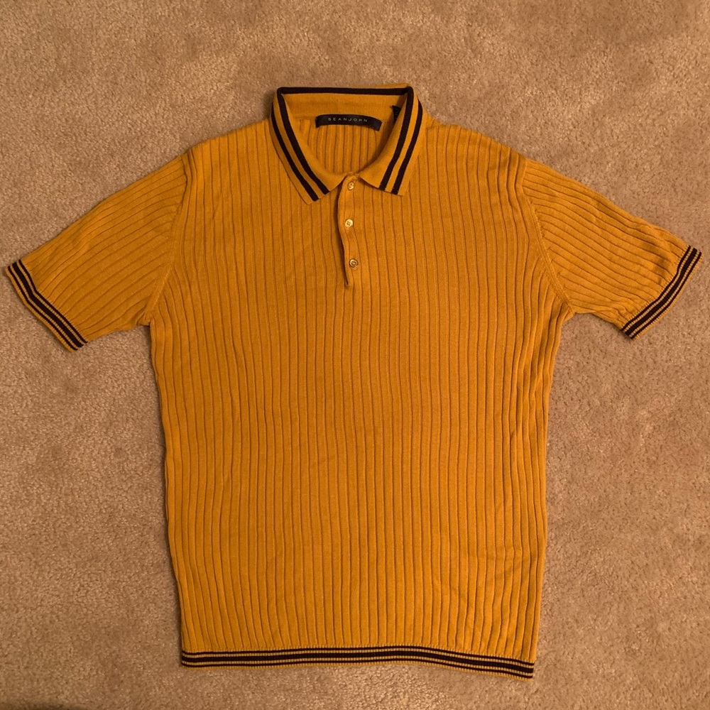Gold ribbed sweater shirt
